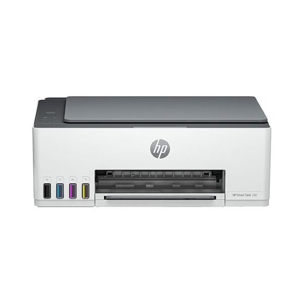 HP Smart Tank 580 AIO WiFi Colour Printer with 1 Extra Black Ink Bottle (Upto 12000 Black & 6000 Colour Prints) + 1 Year Extended Warranty with PHA Coverage -Print, Scan & Copy